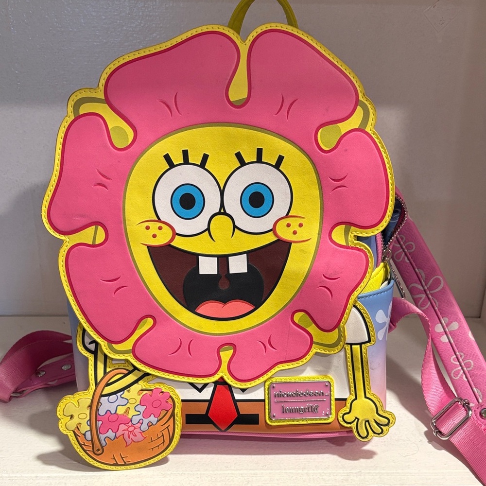Loungefly Pink and Yellow SpongeBob Backpack